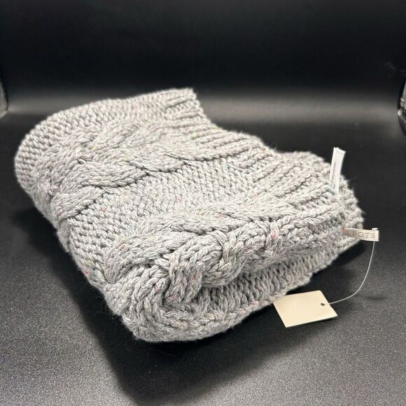 New Talbots Scarf Women's One Size Grey Speckled Cable Knit Pullover - Picture 1 of 5